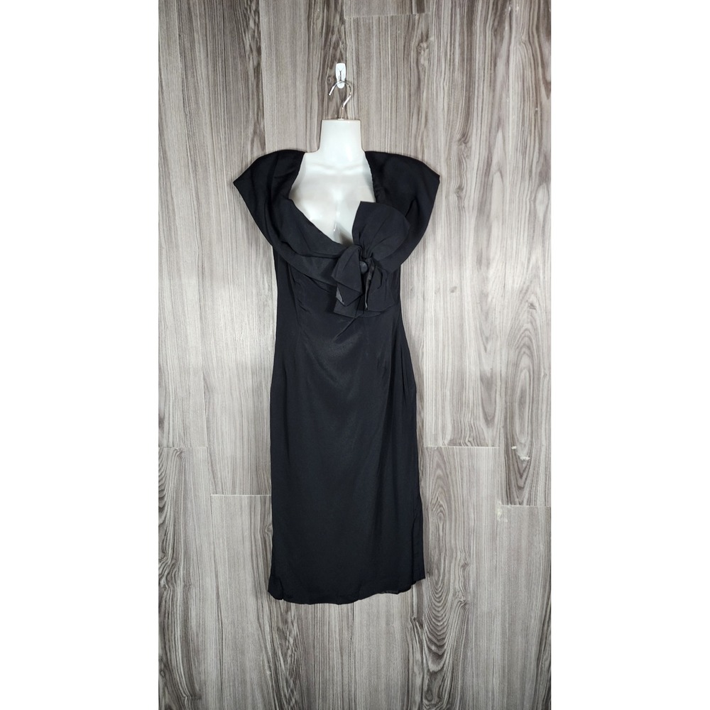 Phoenix Black Sleeveless Prom Semi-Formal Dress With Bow Detail Womens